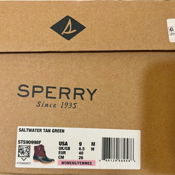 Sperry Duck Rain Boots for University of Oregon Student/Fan Green Size 9 - Picture 2 of 3